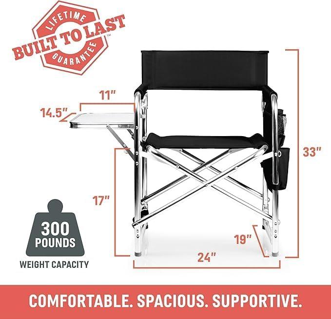 Sports Outdoor Portable Camp Chair with Side Table