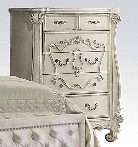 47" Versailles Bedroom Sets Bone White - Acme Furniture: Royal Style, 5-Drawer Storage