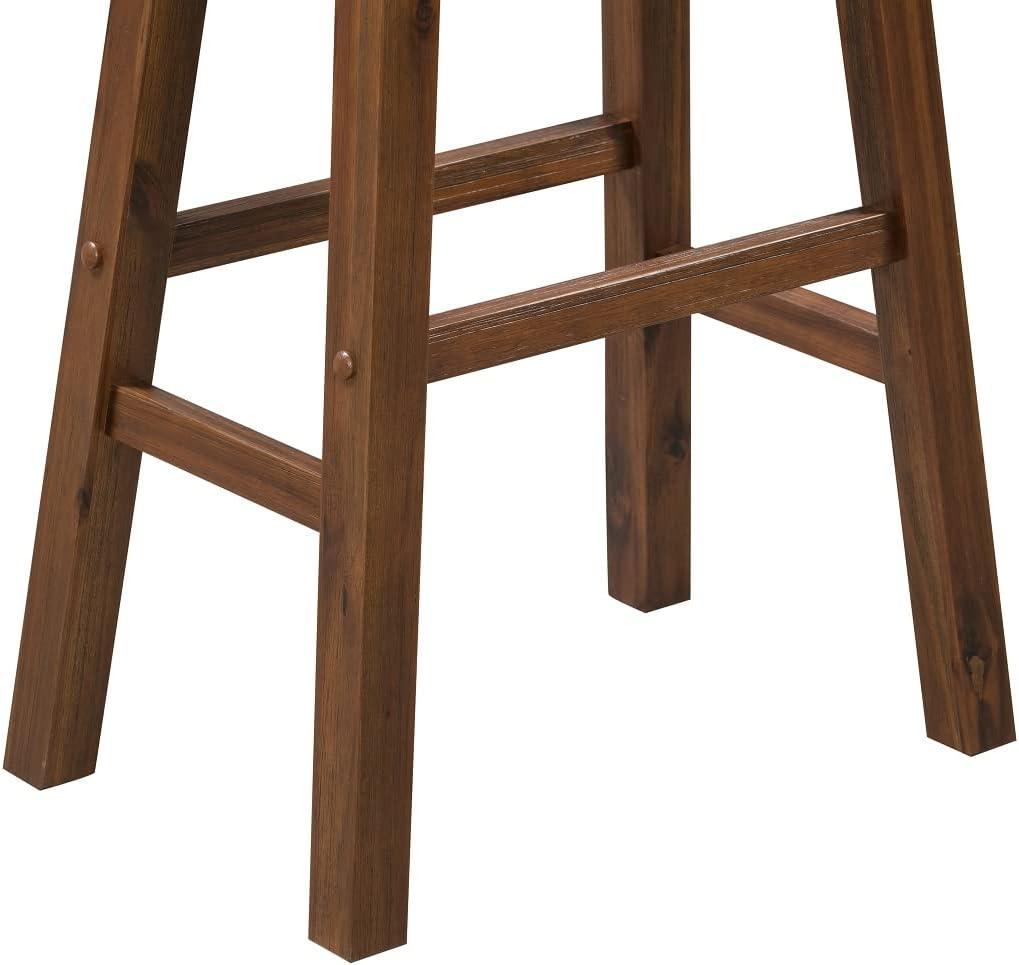 29" Sonoma Saddle Barstool Chestnut - Boraam: Solid Rubberwood, Wire-Brush Finish, Footrests