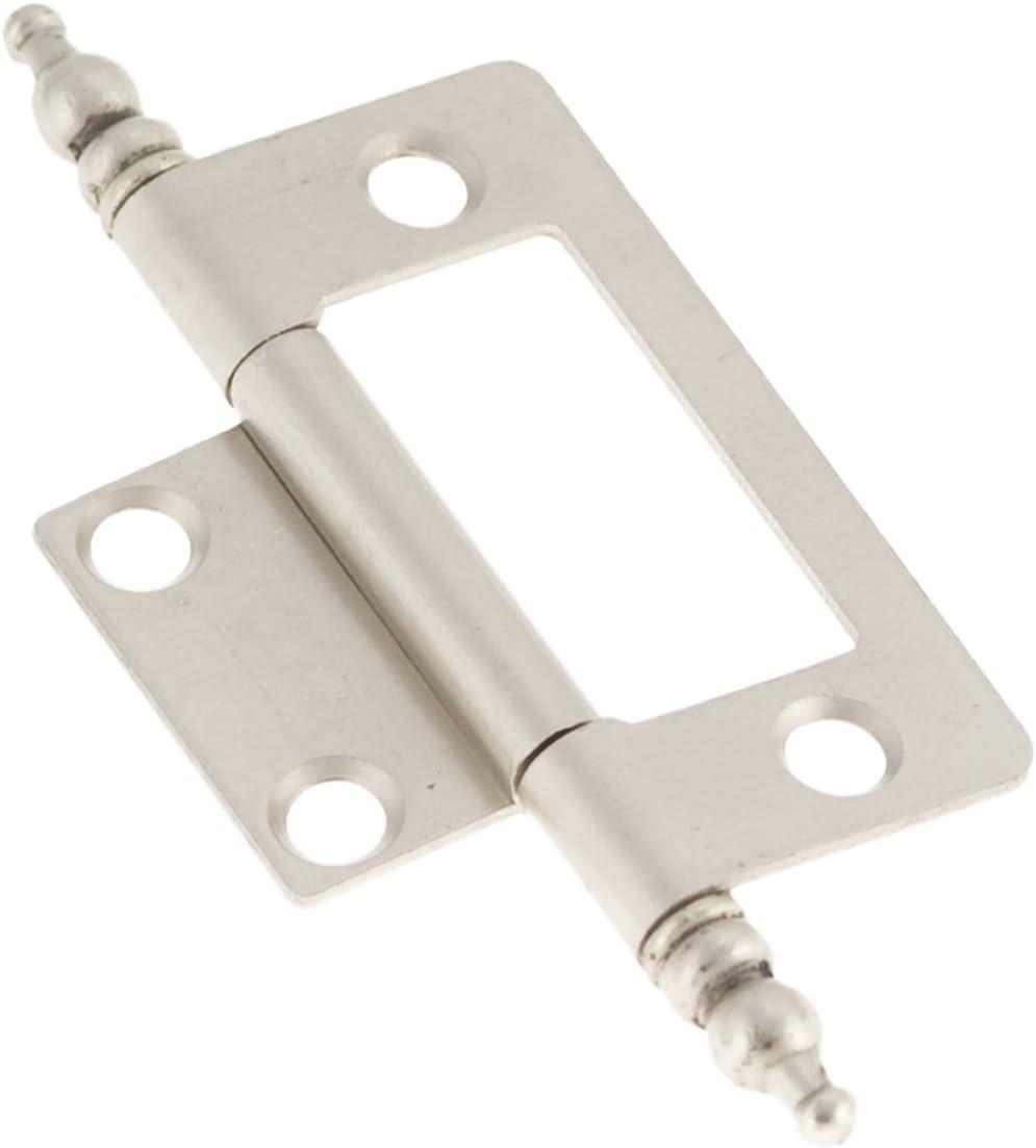 Satin Nickel Steel Cabinet Hinges with Decorative Finials