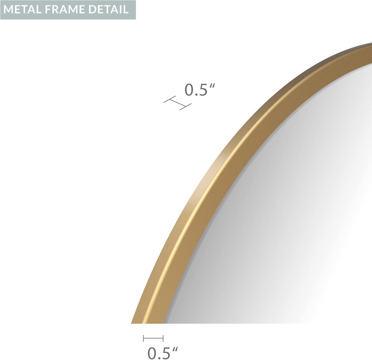 Barnyard Designs 24 inch Gold Round Mirror, Modern Bathroom Mirrors for Wall, Farmhouse Mirror, Metal Framed Round Mirror, Circle Mirrors for Wall, Bathroom Vanity Mirror, Wall Mirrors Home Decor