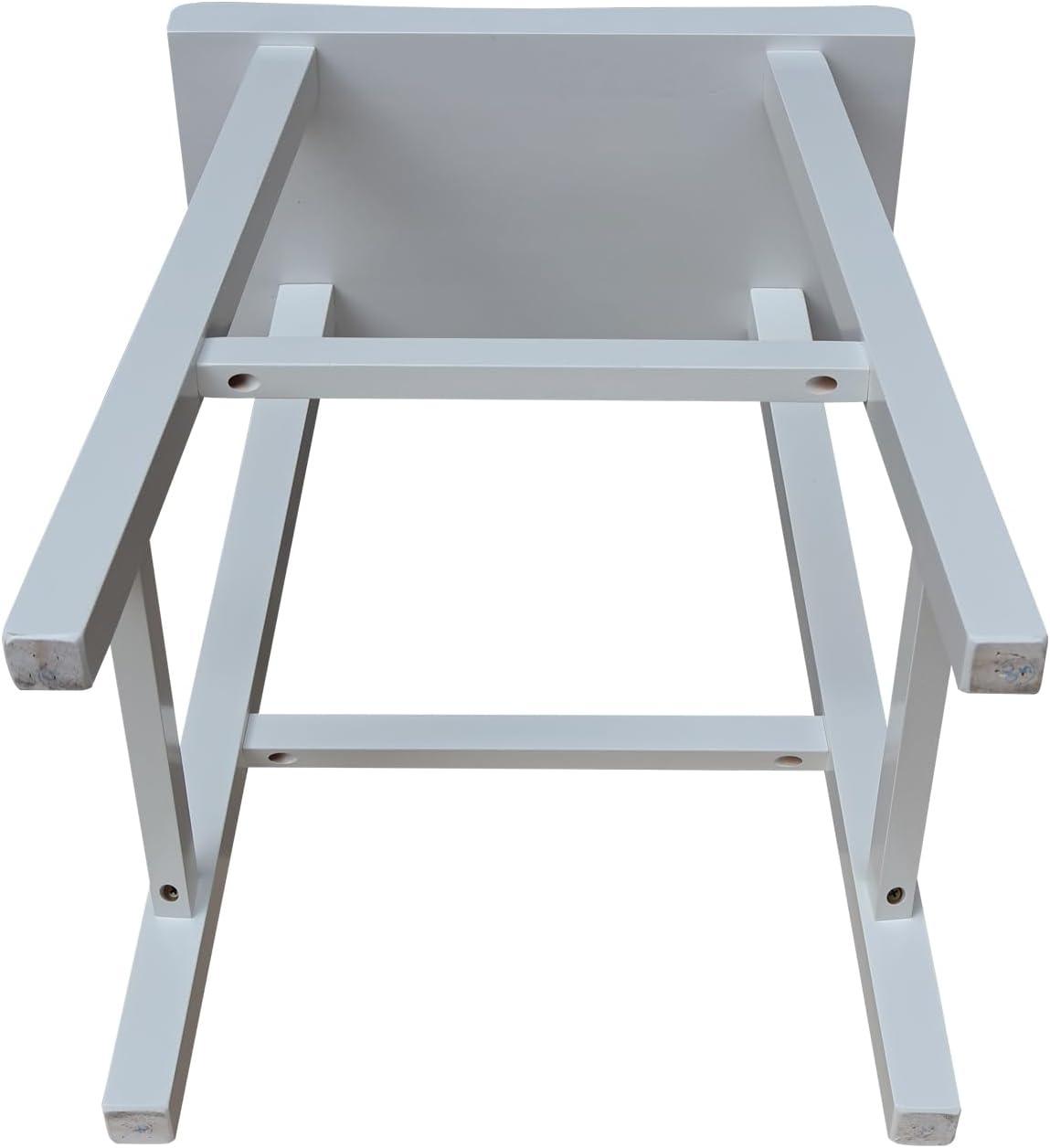 Davis Saddle Seat Counter Height Barstool White - International Concepts: Solid Wood, Rubberwood Legs, No Assembly Required