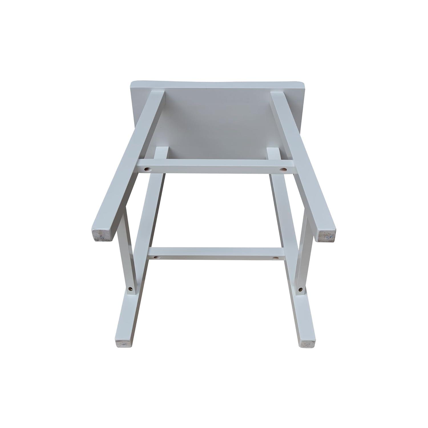 Davis Saddle Seat Counter Height Barstool White - International Concepts: Solid Wood, Rubberwood Legs, No Assembly Required