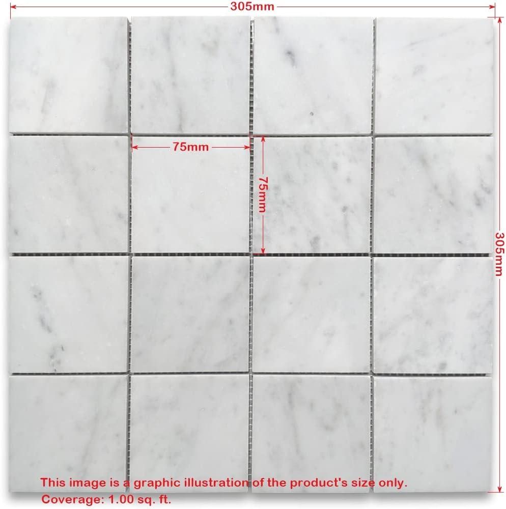 12" x 12" Marble Grid Mosaic Wall & Floor Tile