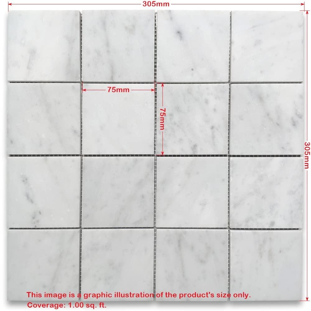 12" x 12" Marble Grid Mosaic Wall & Floor Tile