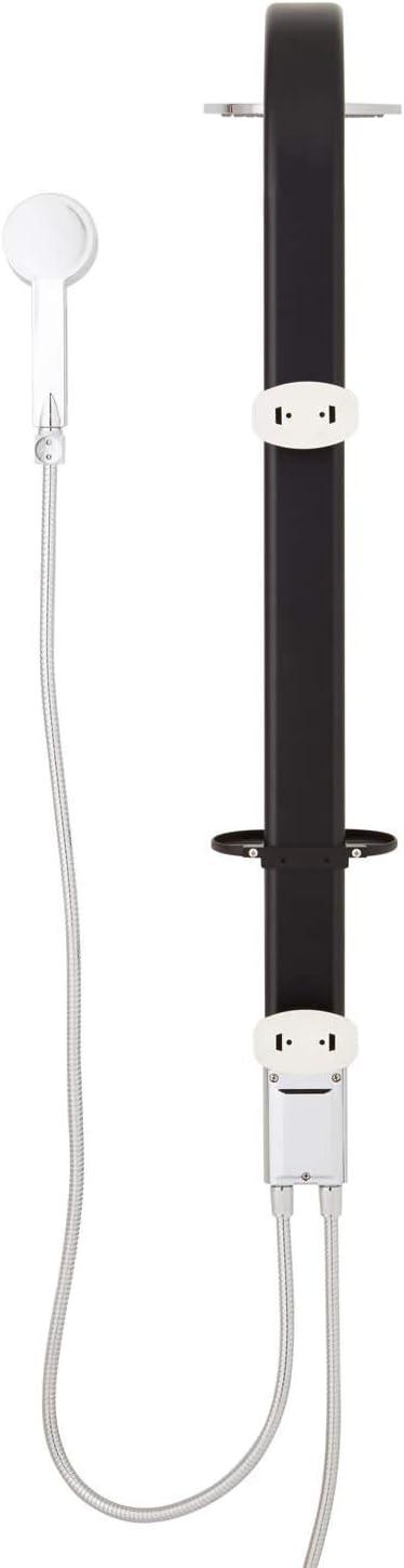 Tilley Black Aluminum Outdoor Shower Panel with Hand Shower