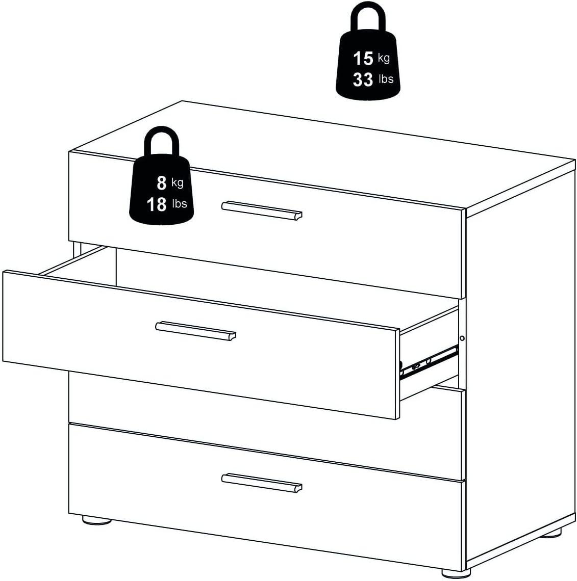 Tvilum Loft 4 Drawer Chest Dresser for Adults, Black Woodgrain