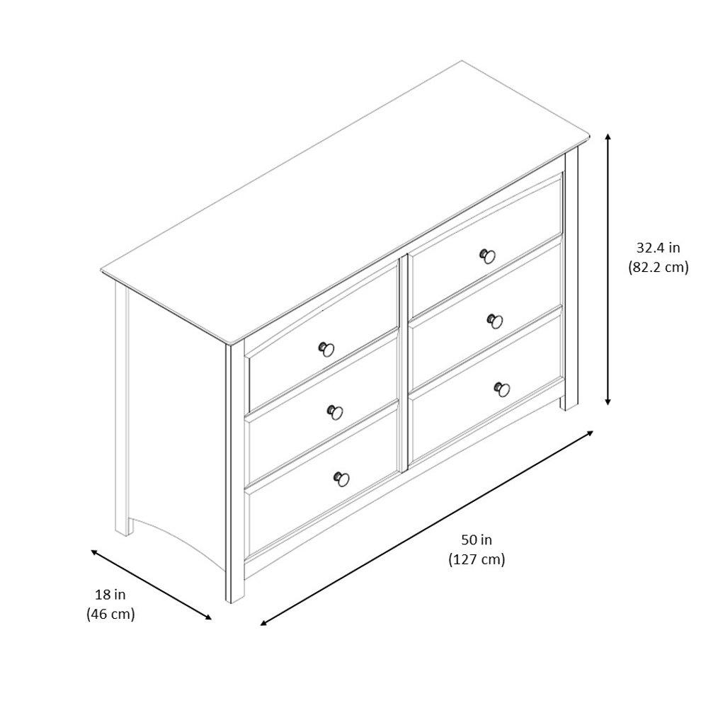 Kenton Classic White 6-Drawer Nursery Dresser with Safety Stops