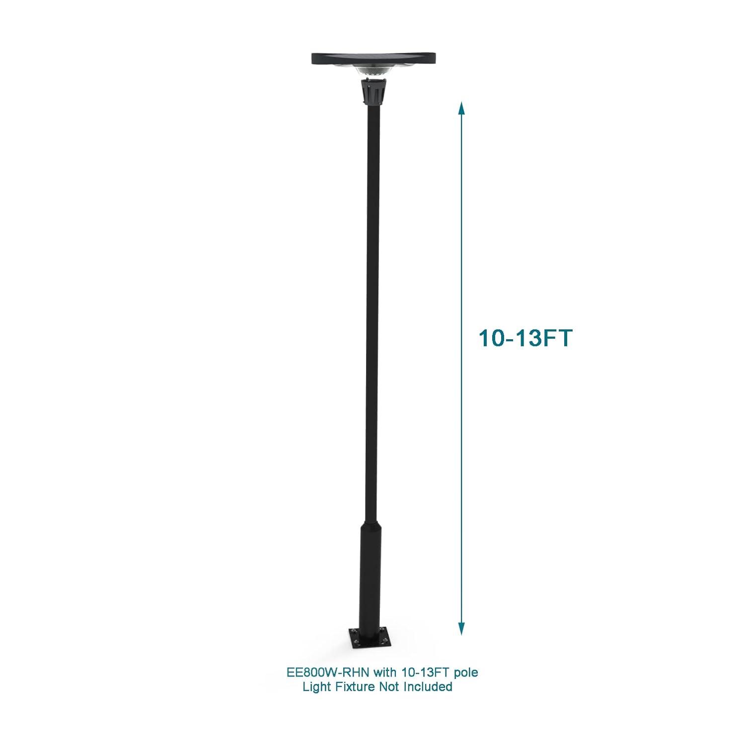 2.5 in - 3 in. up to 13 ft. Black Outdoor Universal Metal Light Post Pole w/ Metal Rebar Cage