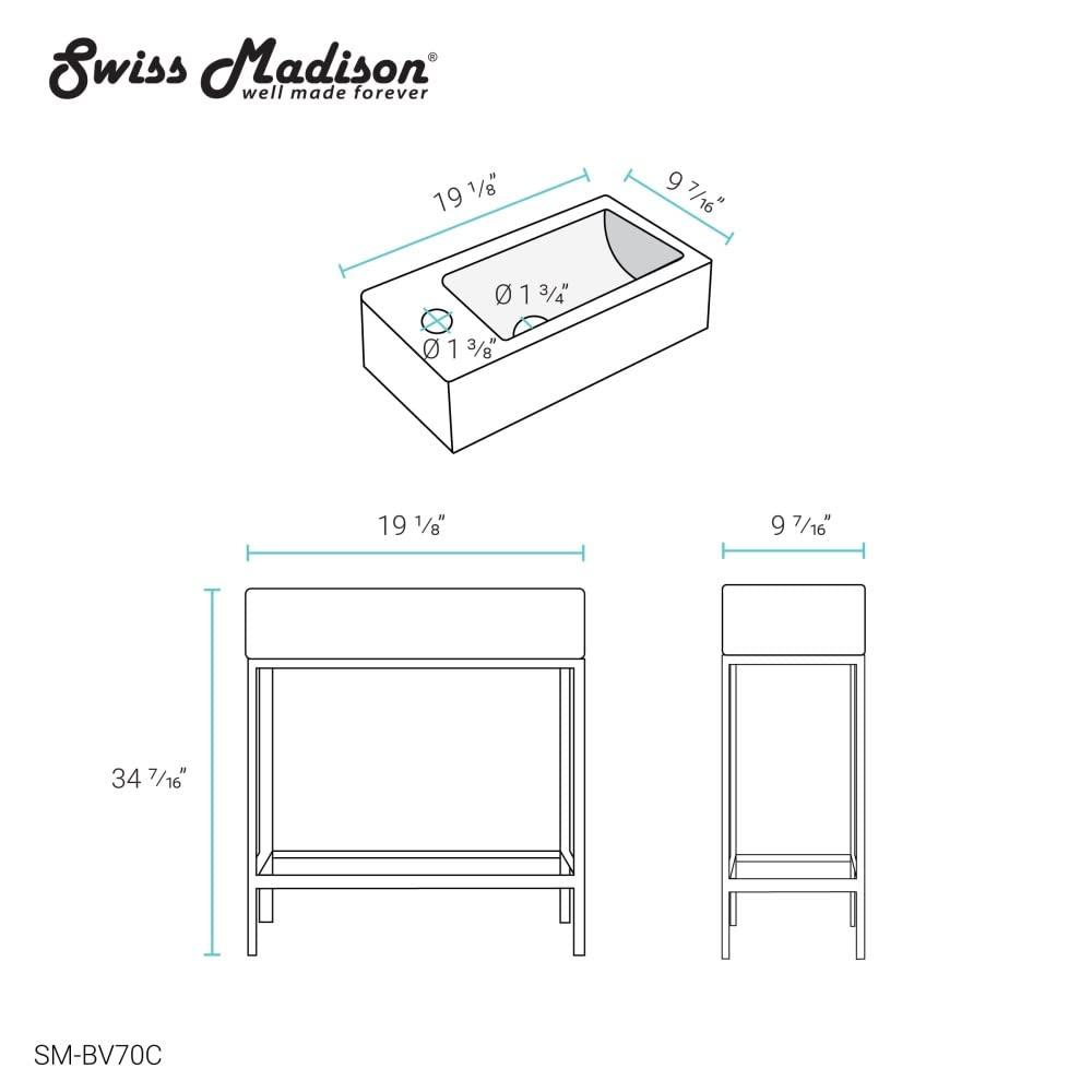Pierre 19.5 Single, Freestanding, Open Shelf, Frame Bathroom Vanity