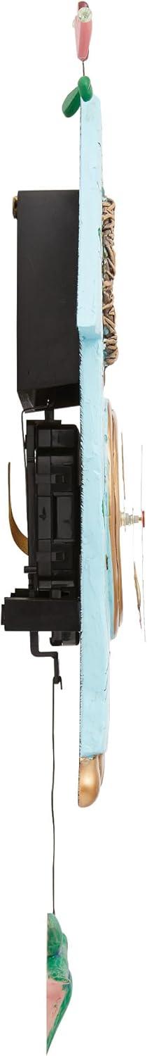 Enesco Allen Designs Birdhouse with Flowers Cuckoo Wall Clock - Battery Operated Pendulum Analog Clock, Stone Resin Decorative Clocks for Walls Home Decor Kitchen Clocks, 14.9 Inch