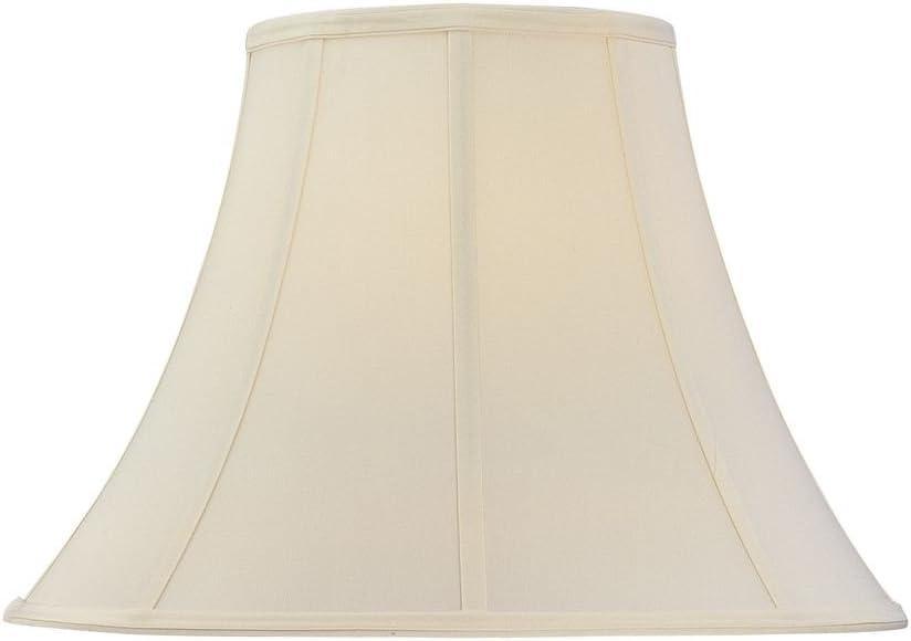 Traditional Ecru Polyester Bell Lamp Shade with Piping Detail