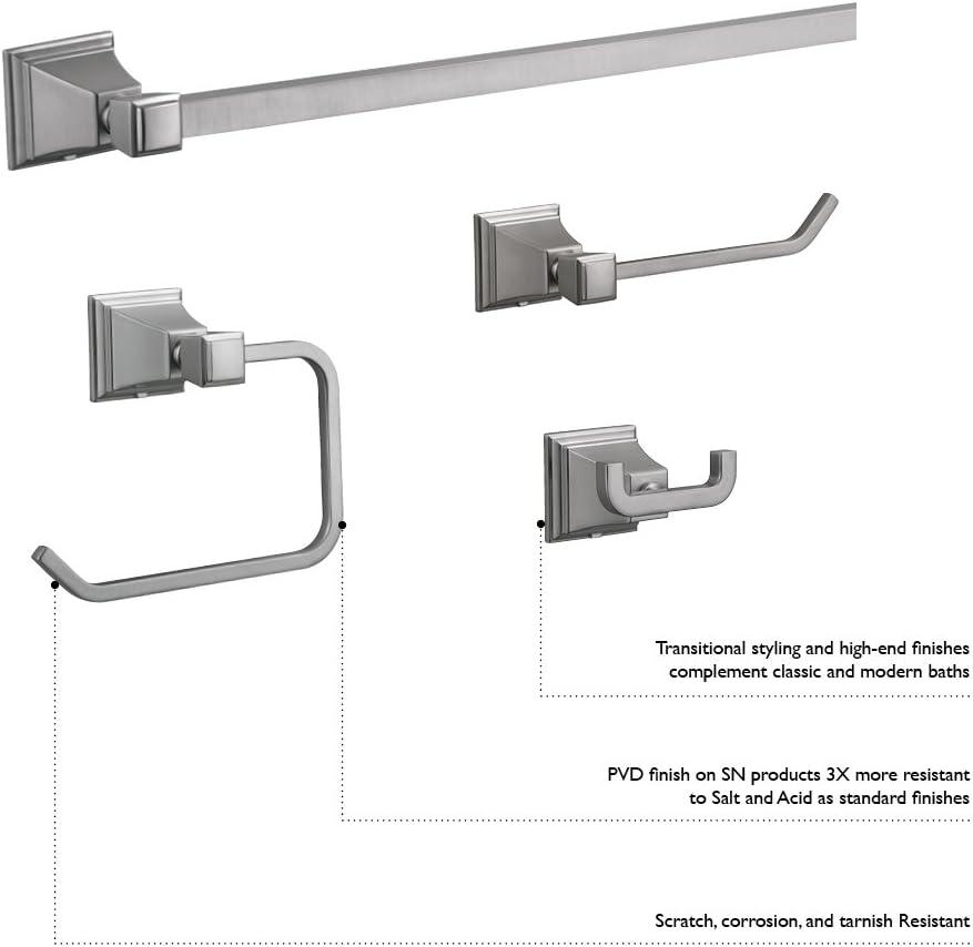 Design House 560466 Torino Classic Modern Wall Mount Towel Ring for Bathroom Kitchen Satin Nickel