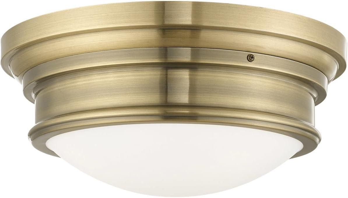 Livex Lighting Astor 3 - Light Flush Mount in  Antique Brass