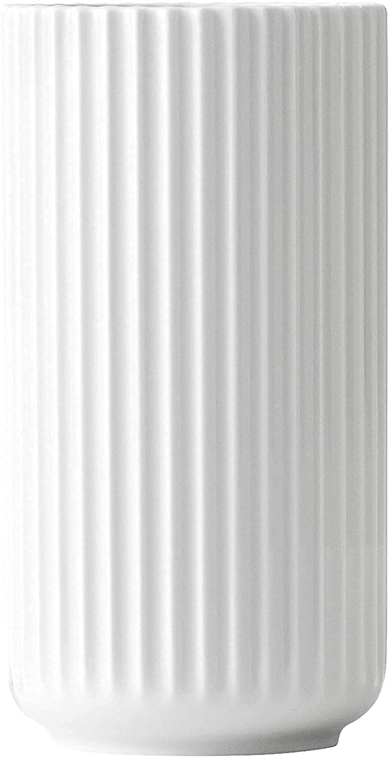 White Fluted Porcelain Decorative Table Vase