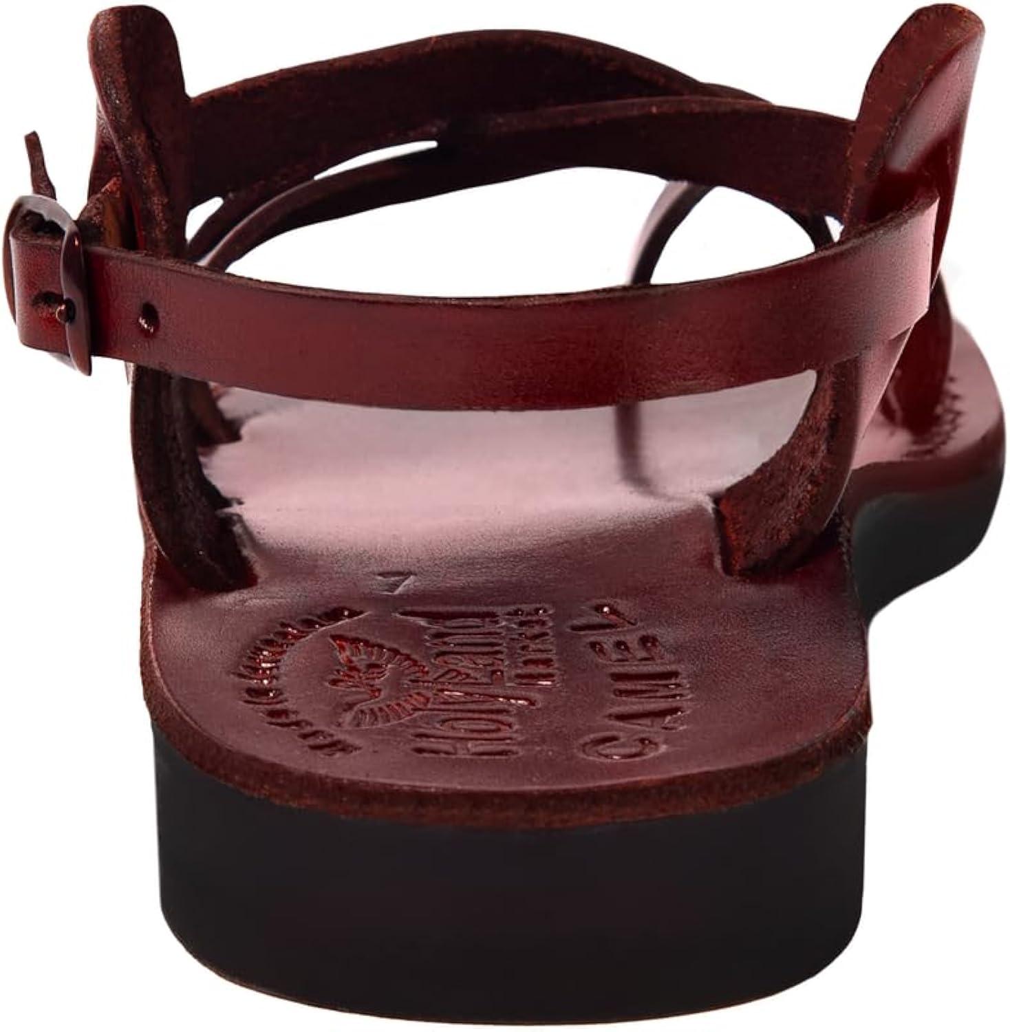 Holy Land Market Men/Women Biblical Jesus Leather Sandals/Slides From Jerusalem (Jesus - Style I) (9-9.5 Women/7-7.5 Men)