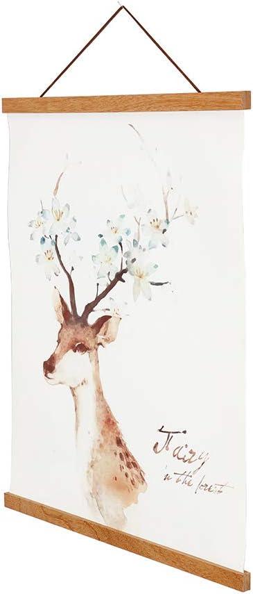 Artmag Magnetic Poster Hanger Frame, 25x20 25x35 25x40 Light Wood Wooden Magnet Canvas Artwork Print Poster Hangers Frames Hanging Kit (Teak Wood, 25")