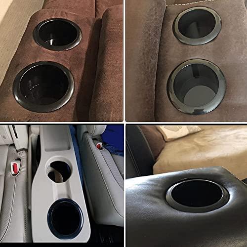 Black Plastic Drop-In Cup Holder Insert for Sofa, Boat, RV, and Car