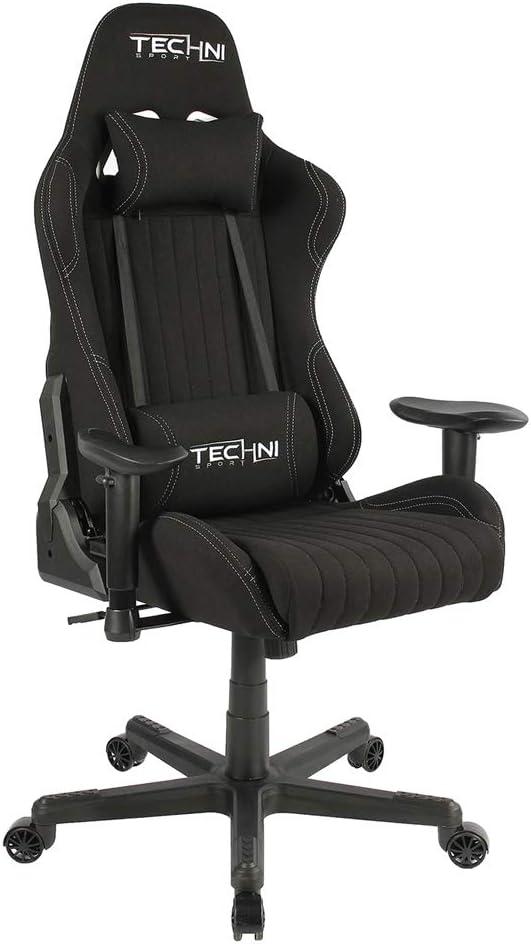 Techni Sport Techni Sport Adjustable Reclining Ergonomic Swiveling PC & Racing Game Chair in Black