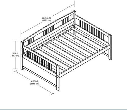 DHP Morgan Wood Daybed, Full Size Frame with Slats, Espresso