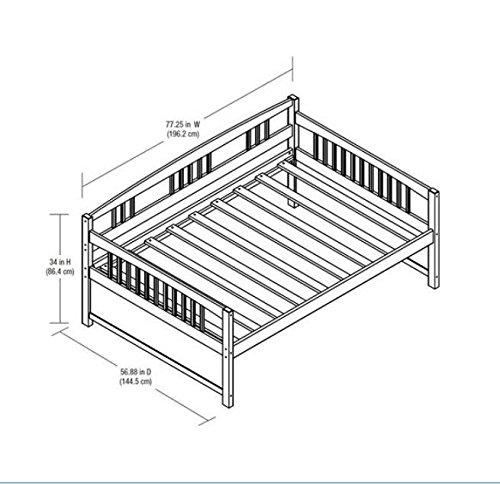 DHP Morgan Wood Daybed, Full Size Frame with Slats, Espresso