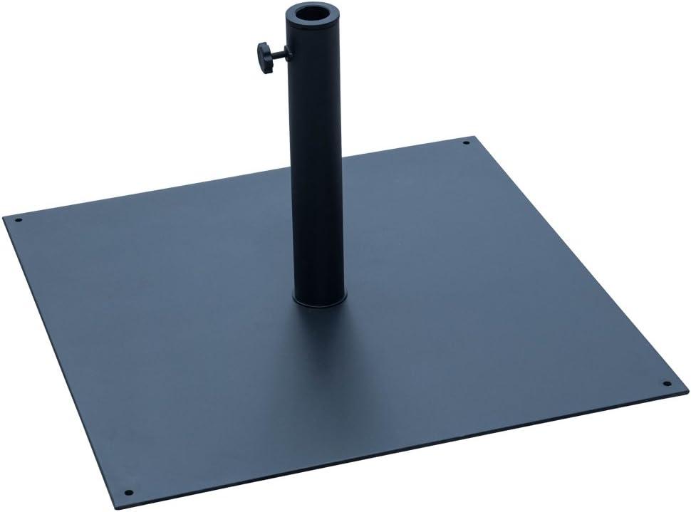 Market Outdoor 38.5 lbs Heavy Duty Backyard Square Steel Plate Stand Patio Umbrella Base, Black