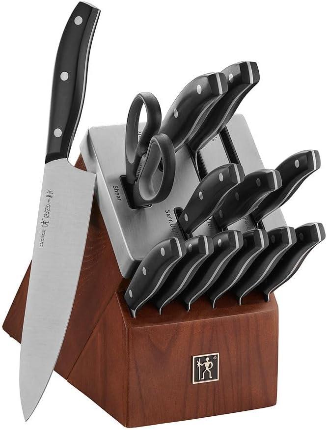 Henckels 14-Piece Self-Sharpening Knife Block Set with Stainless Steel Cap