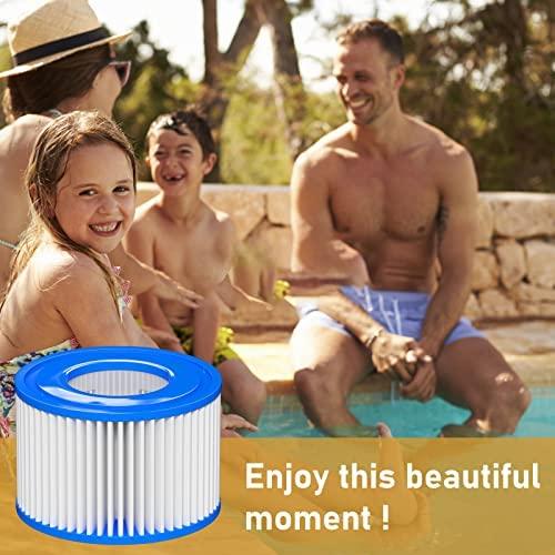 Type Ⅵ Hot Tub Spa Filter Replacement Compatible with Lay-Z-Spa, Coleman SaluSpa 90352E 58323, Inflatable Hot Tub, Swimming Pool Pump Filter Type Ⅵ Cartridge, 8 Pack
