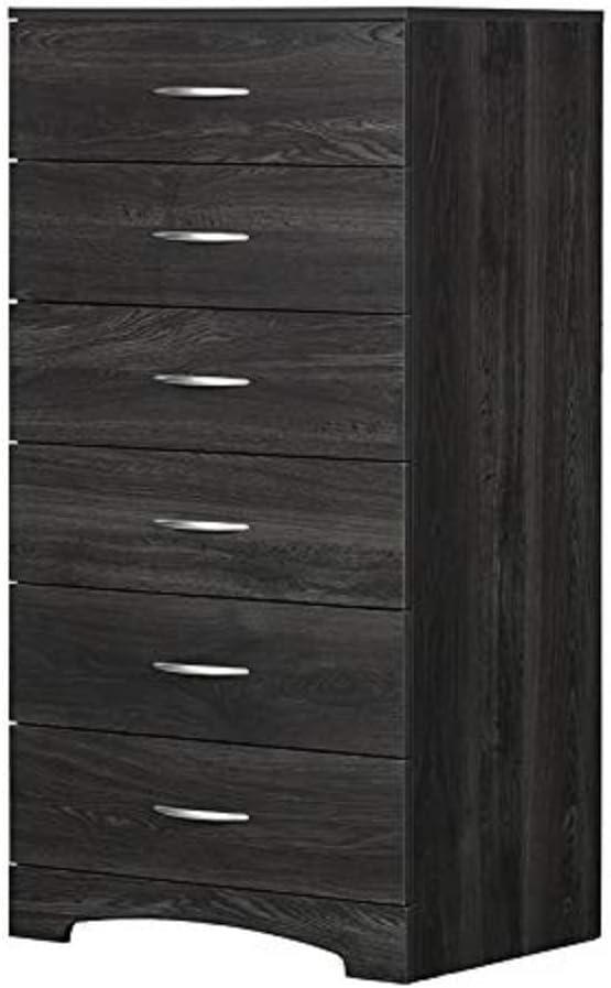 Sleek Gray Oak 6-Drawer Tall Lingerie Chest