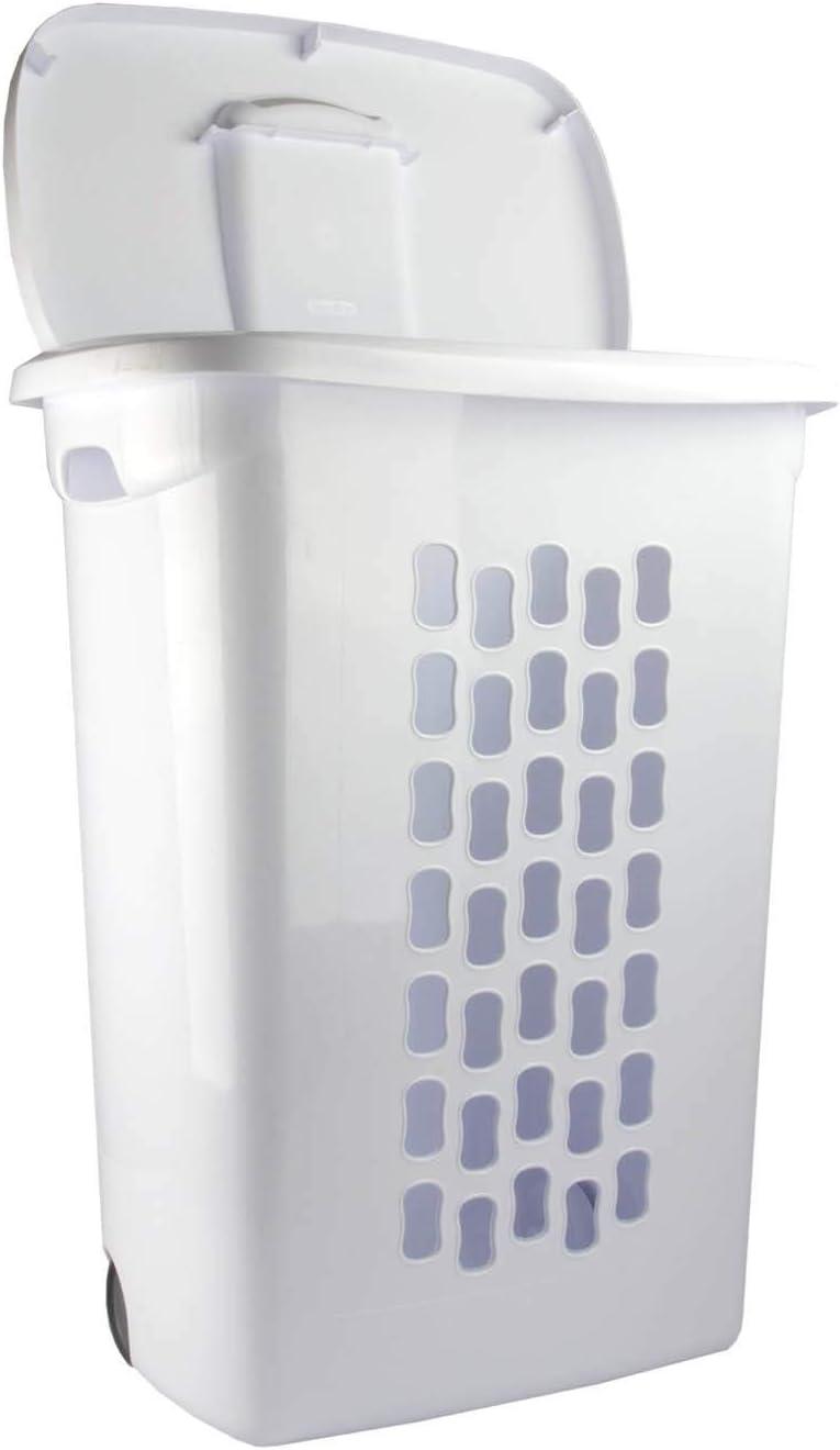 Sterilite Ultra™ Wheeled Hamper Plastic, White