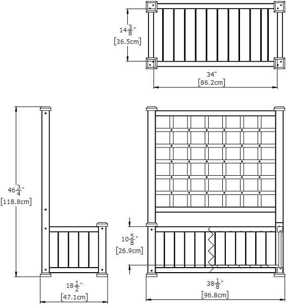 Rosewood 46.75'' H x 38.13'' Wood Planter with Trellis