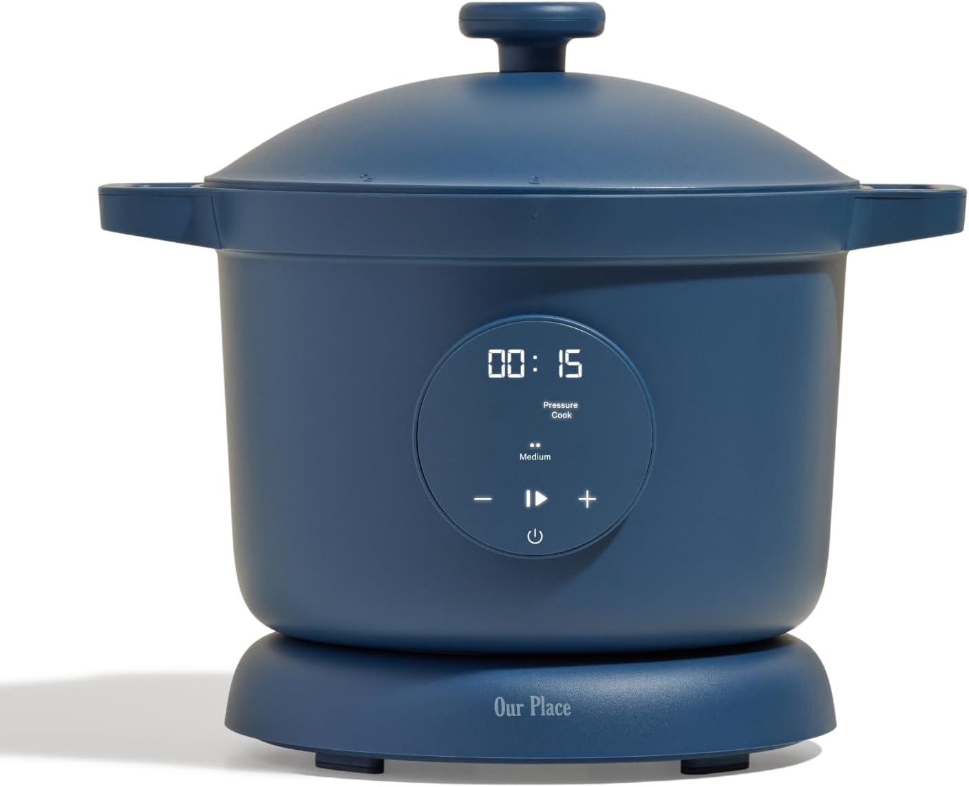 Blue Salt Non-Stick 6-Quart Multicooker with Timer