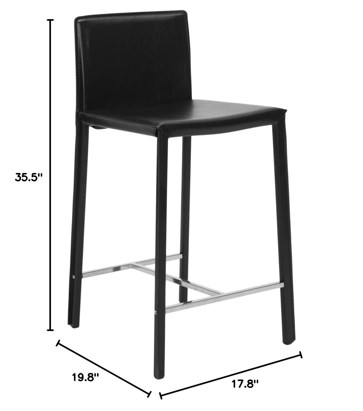 Jason 24" H Counter Stool (Set Of 2) - Black - Safavieh