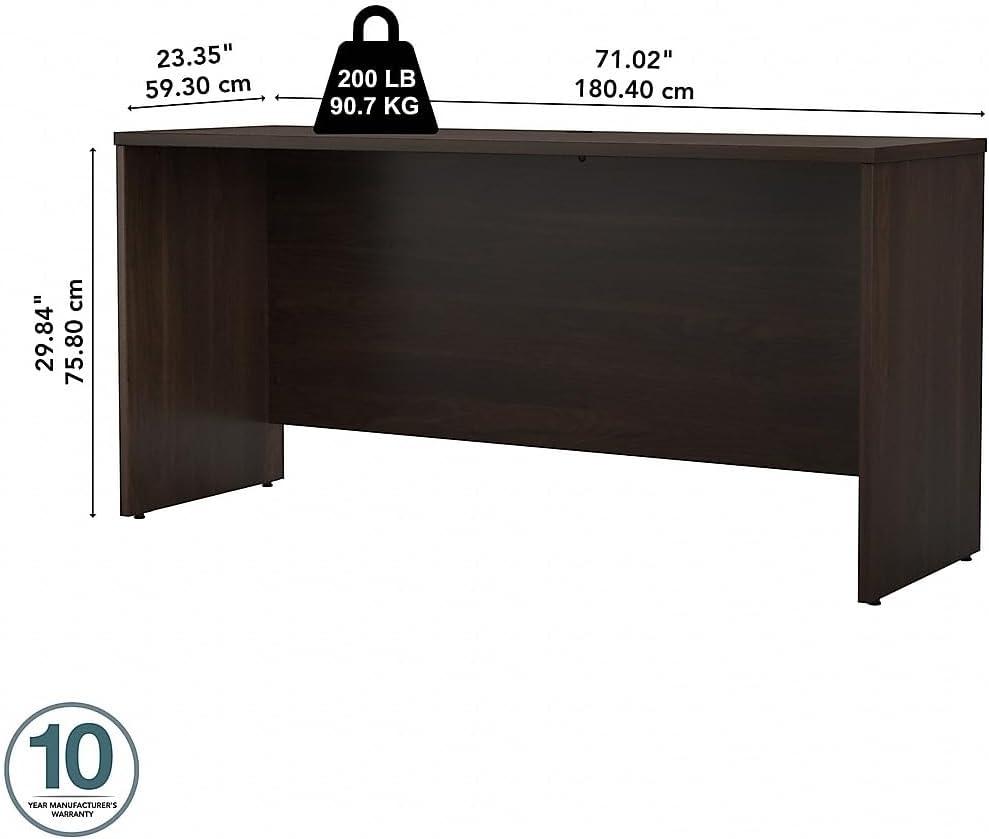 Studio C 72W x 24D Credenza Desk in White - Engineered Wood