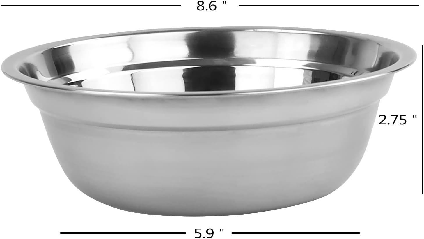 7.55" Stainless Steel Mixing and Serving Bowl Set