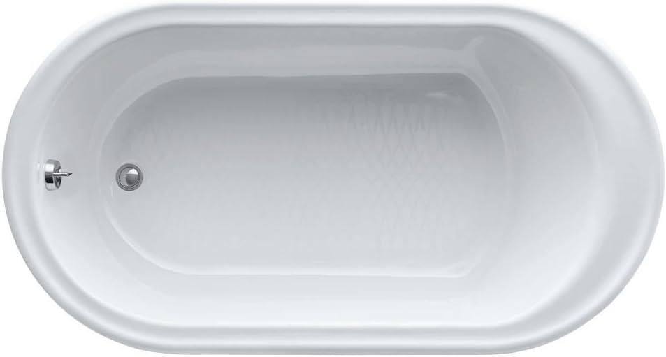 White Cast Iron Clawfoot Freestanding Bathtub with Black Feet