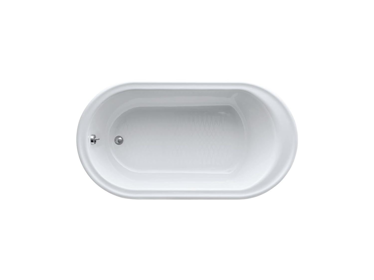 White Cast Iron Clawfoot Freestanding Bathtub with Black Feet