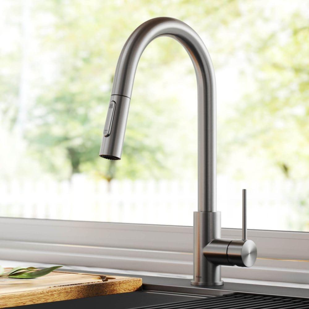 Stainless Steel Pull-Down Single Handle Kitchen Faucet