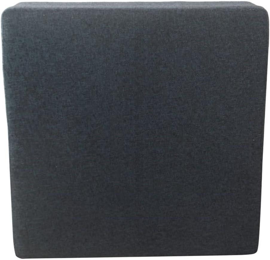 32" Luxury Square Storage Ottoman Textured Navy - HomePop: Hinged Lid, Wood Legs, Easy Assembly