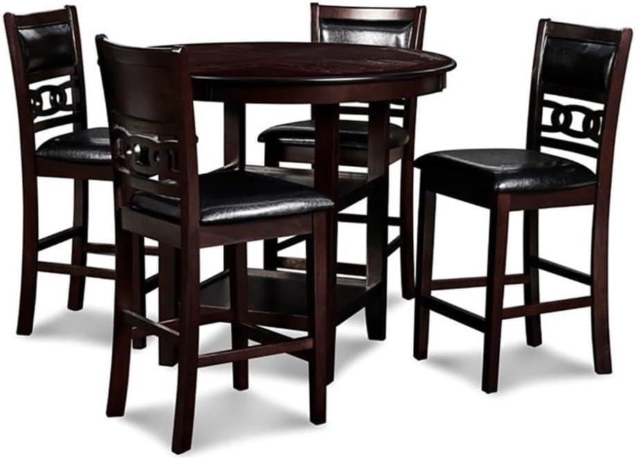 New Classic Furniture Gia 5-Piece Transitional Wood Dining Set in Ebony