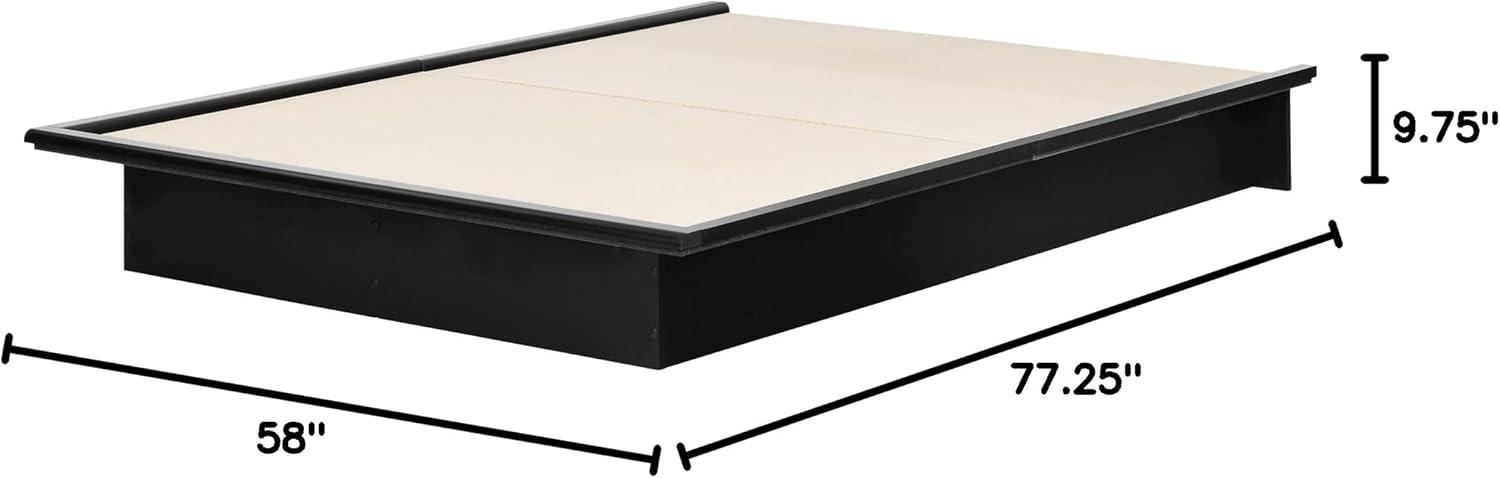 South Shore Basics Platform Bed with Molding, Pure Black, Full