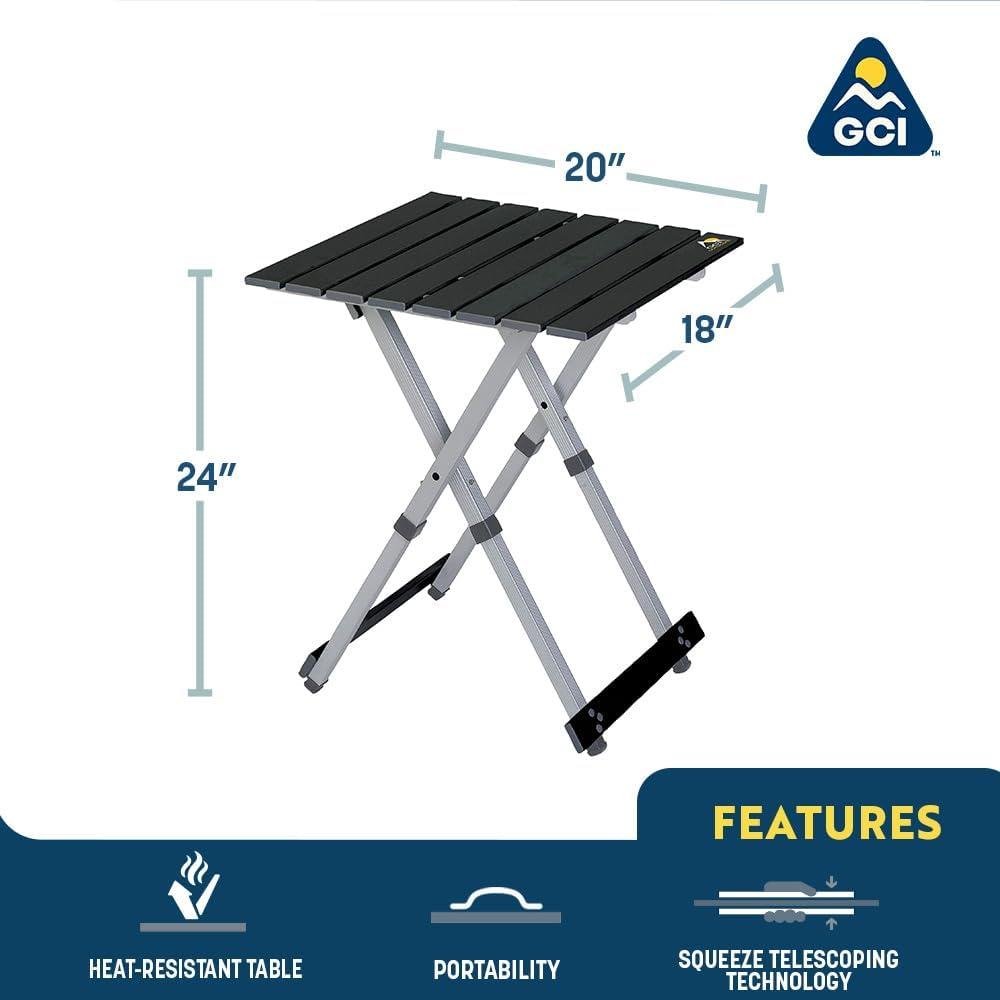 GCI Outdoor 20" Compact Aluminum Portable Folding Camp Table - Black