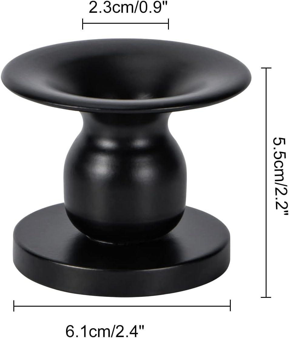 Home Decor Taper Candle Holder Set Of 2, Metal Candle Holders for Pillar Candles, Black Can