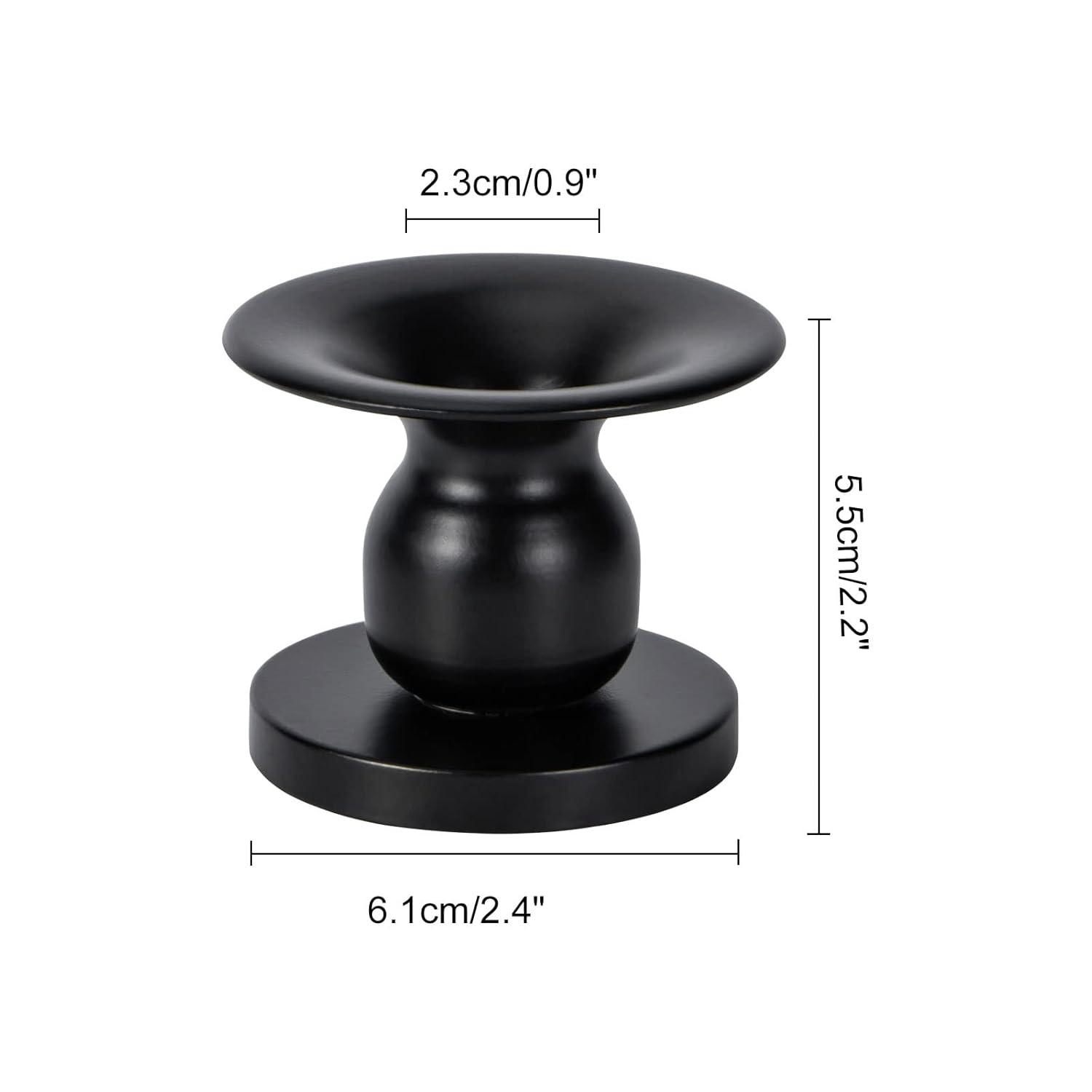 Home Decor Taper Candle Holder Set Of 2, Metal Candle Holders for Pillar Candles, Black Can