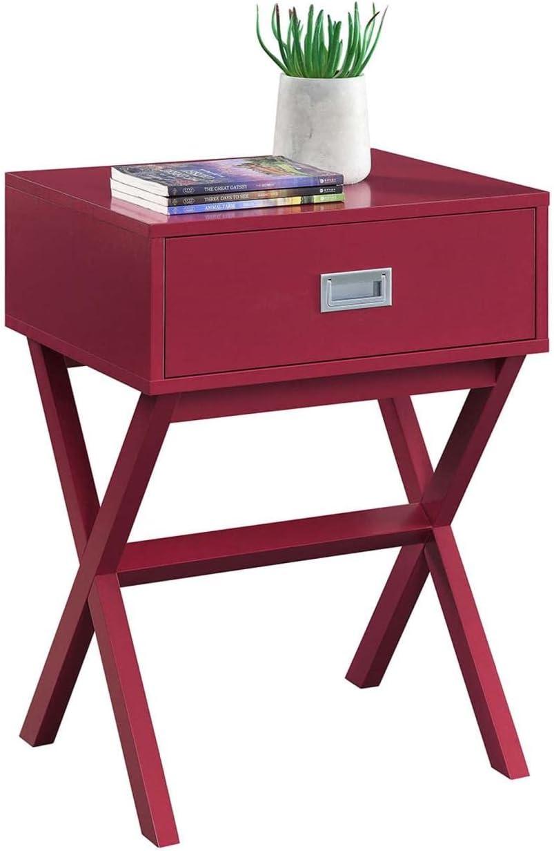 Convenience Concepts Designs2Go Landon 1 Drawer End Table, Cranberry Red