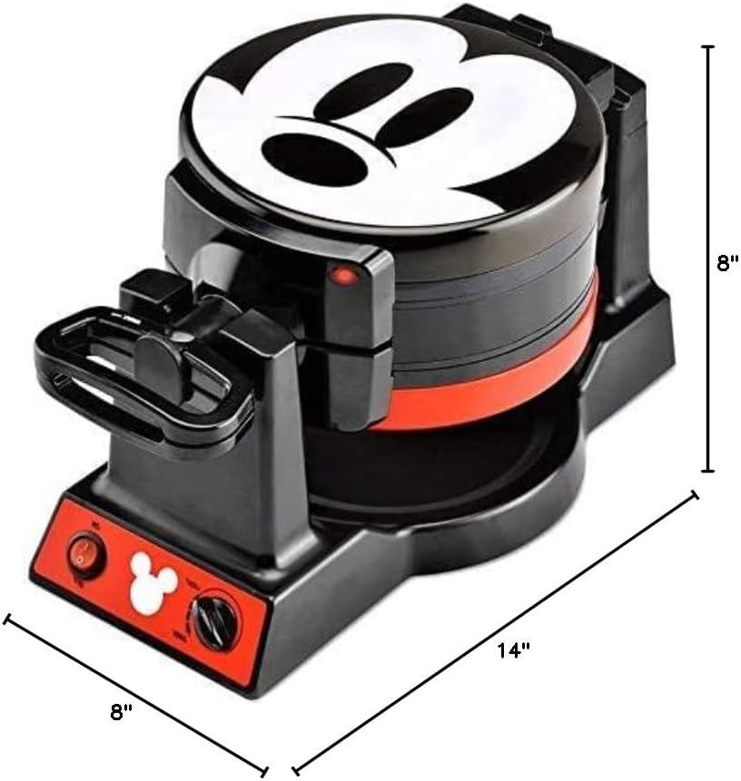 Disney Mickey Mouse Double Flip Waffle Maker, Black, Red