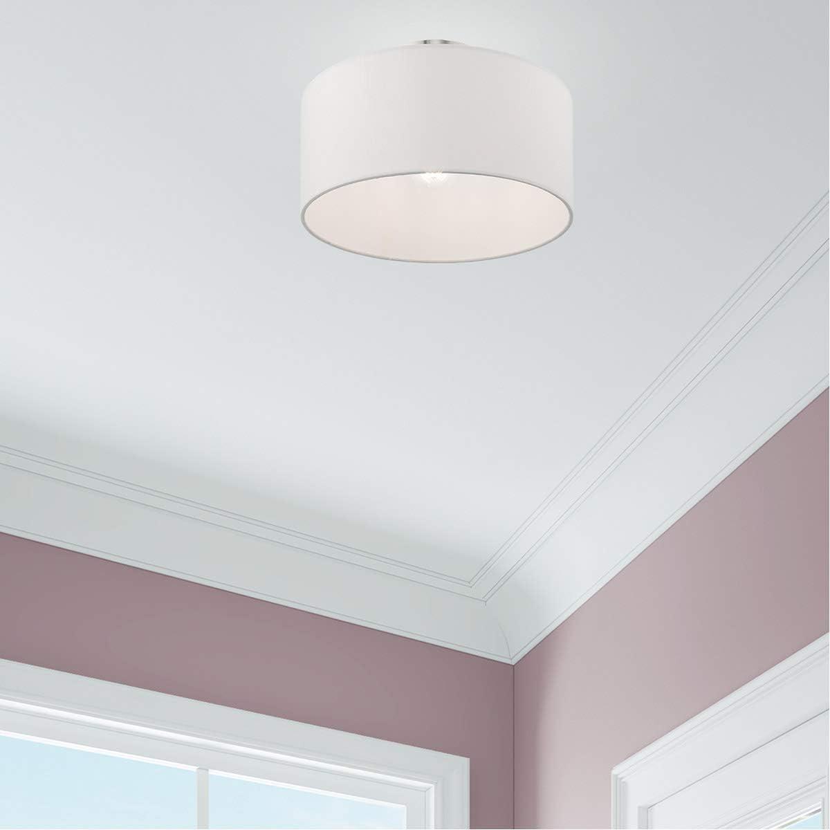 Livex Lighting Meridian 1 - Light Semi-Flush Mount in  Brushed Nickel