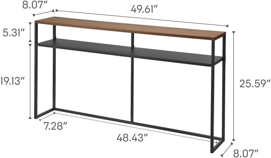 Yamazaki Home Long Console Table - Two Styles, Steel, Open, Holds 11 Lbs