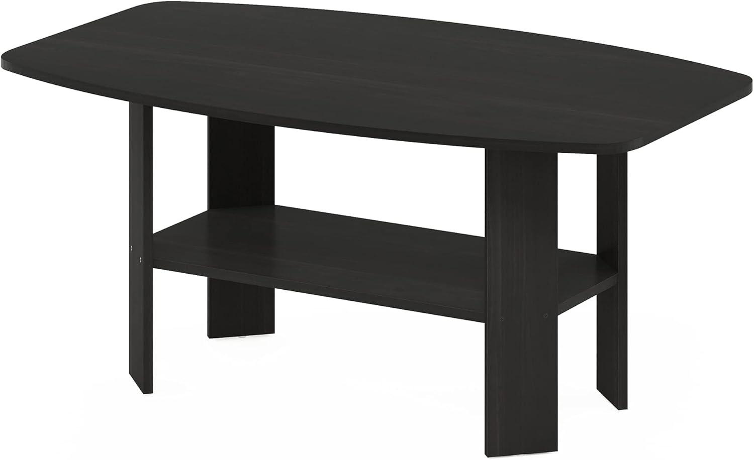 Furinno 35.5" Simple Design Industrial Coffee Table 2-Tier Rectangular Living Room Furniture,Espresso