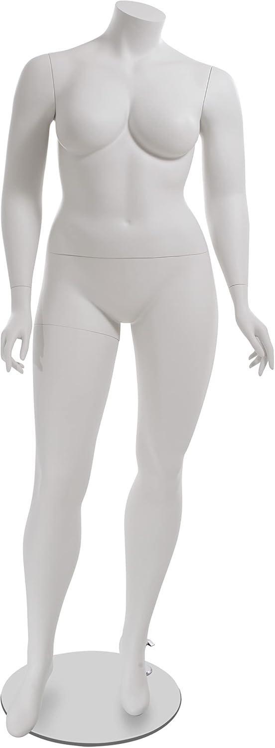 Amber Plus-Size Headless Mannequin with Matte White Finish